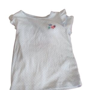White Kids Shirt with Floral Embroidery